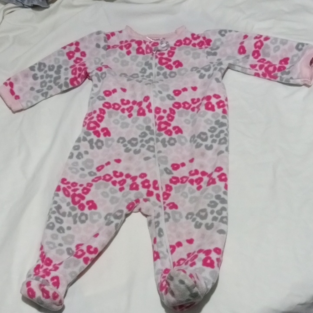 Garanimals Pink and Gray Patterned Kids Footie